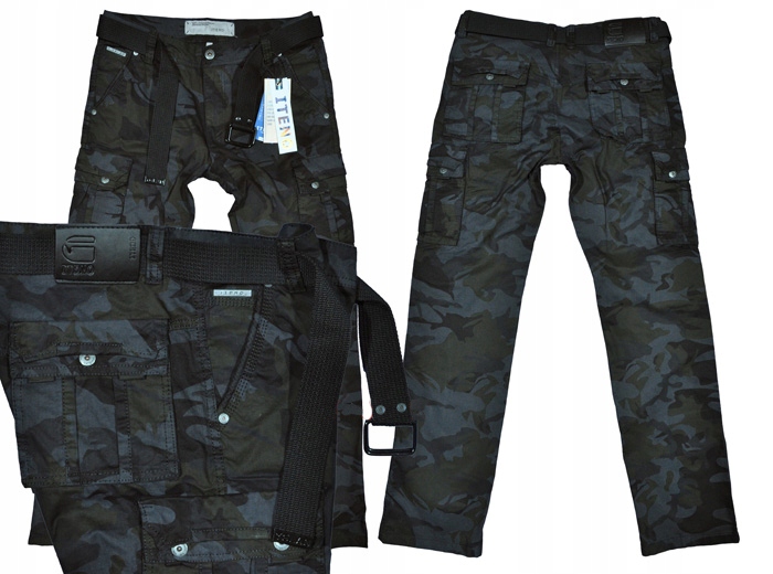 

Bojówki męskie iteno 2096-1 moro czarne 82/32