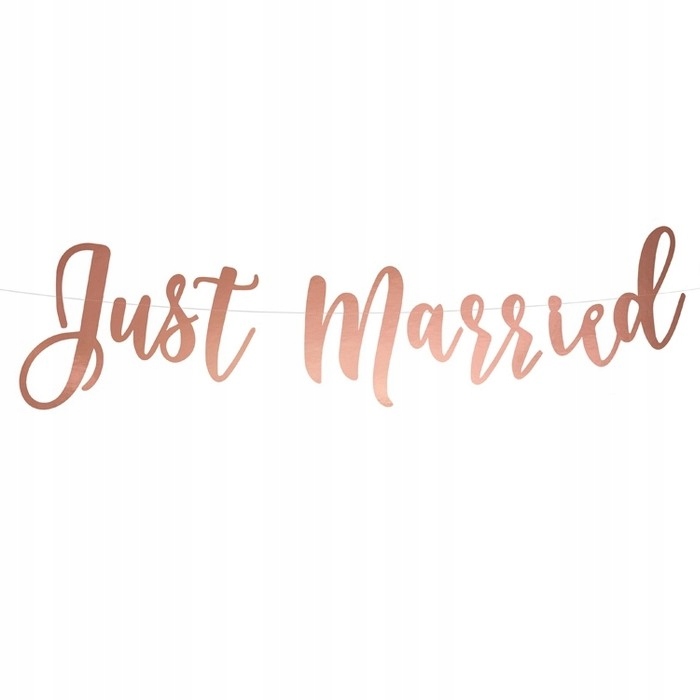 

Baner dekoracyjny metalizowany Just Married wesele