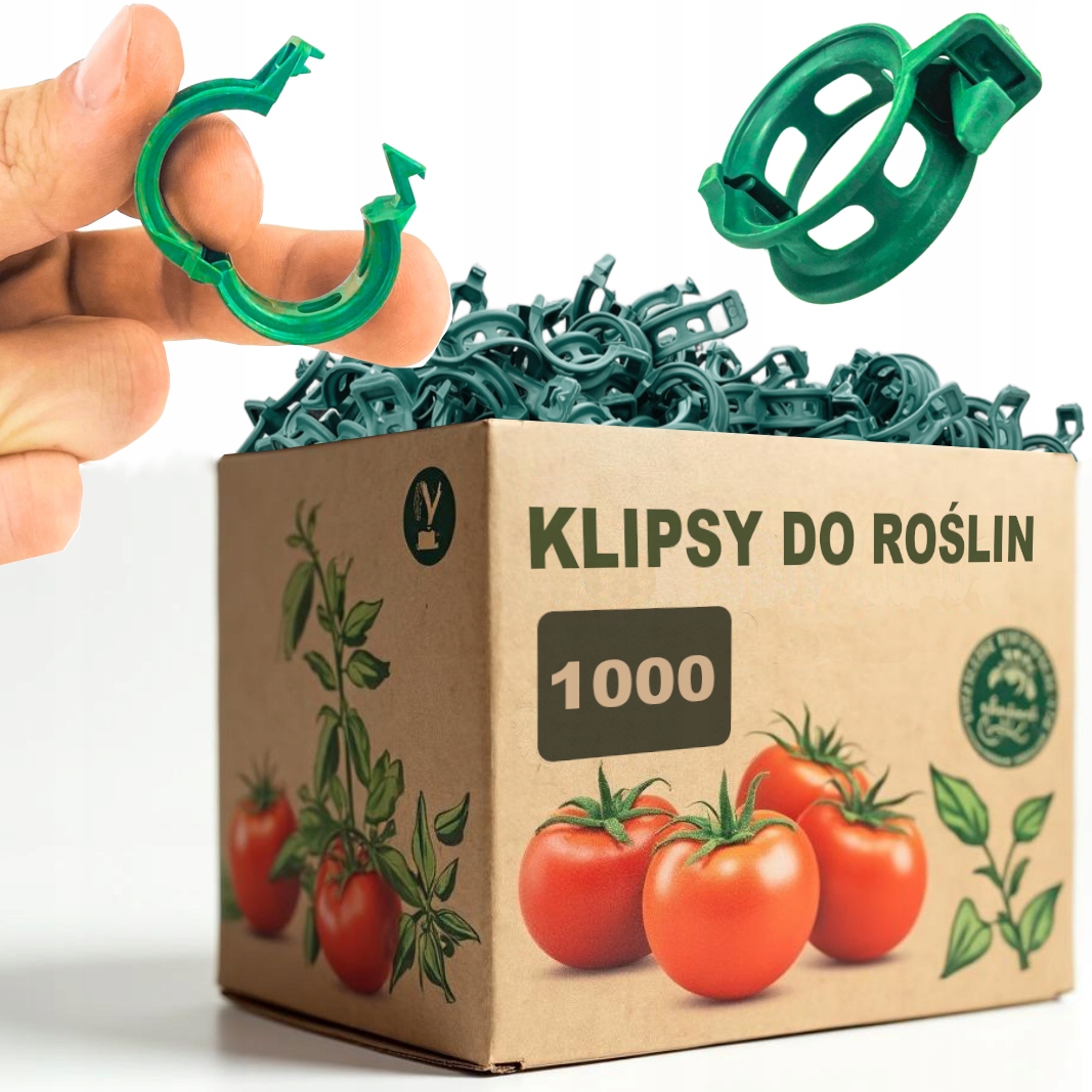 KLIPSY DO POMIDORÓW 1000 sztuk ZAPINKI UCHWYT SPINACZ DO ŁODYG FASOLI PĘDÓW