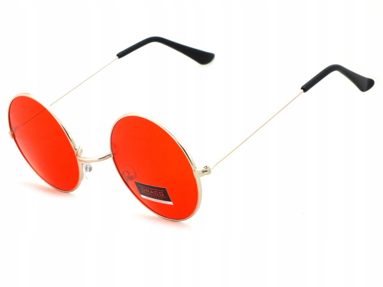 Okulary Przeciwsłoneczne Czerwone Lenonki Okrągłe