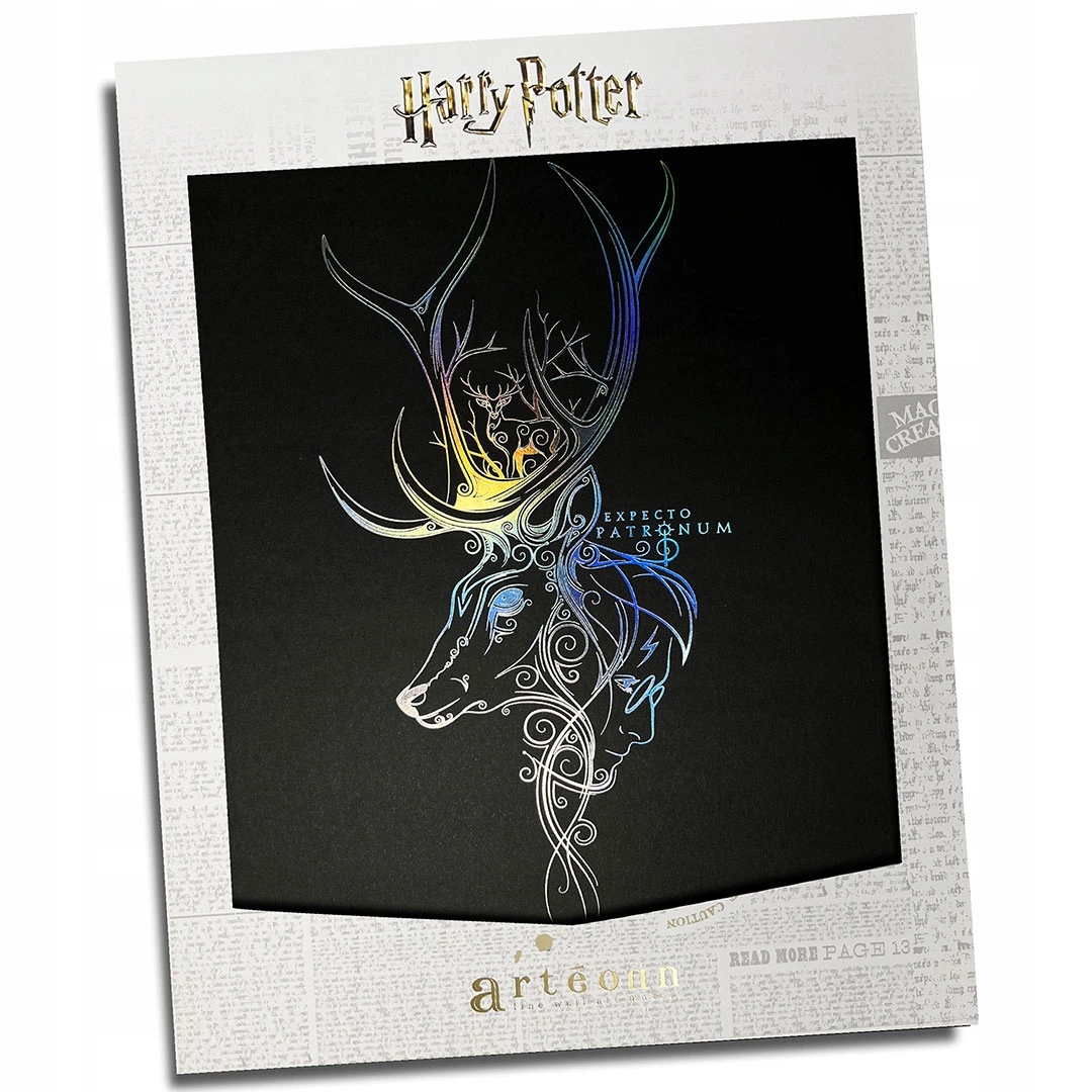 Plakát černý Expecto Patronum, Harry Potter