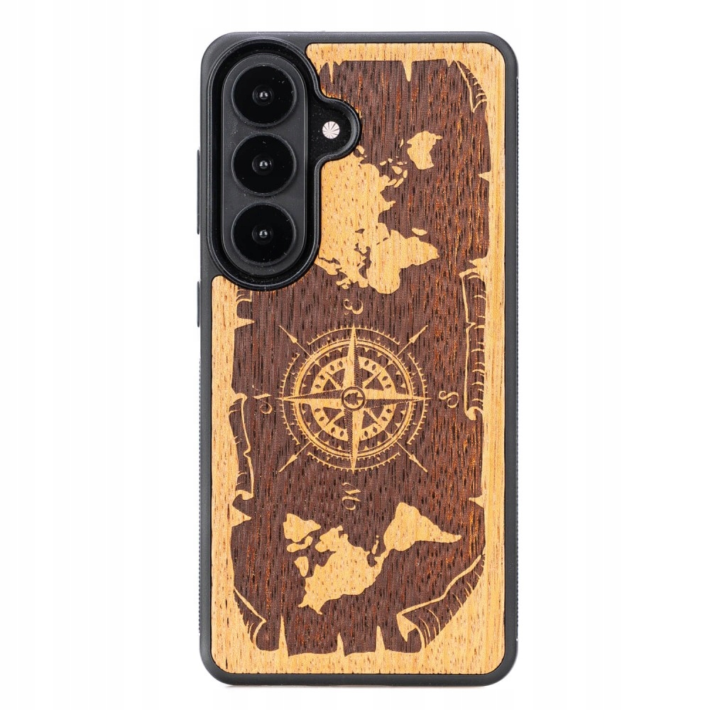 Dřevěné Pouzdro Bewood pro Samsung Galaxy S26 Růže Větrů Merbau