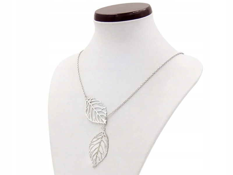 

Srebrny naszyjnik krawatka ażurowe liście prezent