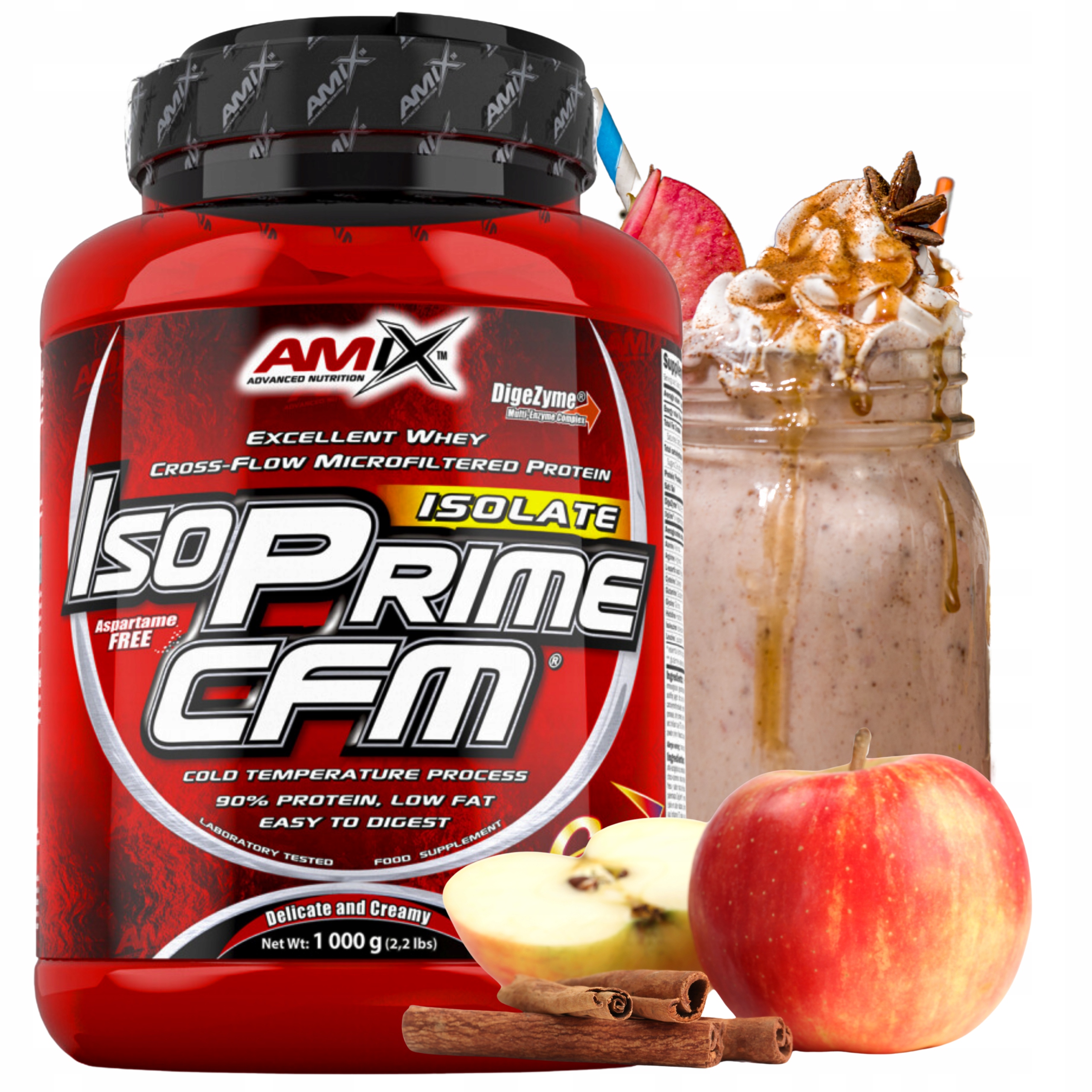 Proteinový Koktejl Proteinový Izolát Amix IsoPrime Cfm Protein Jablko Skořice 1 kg