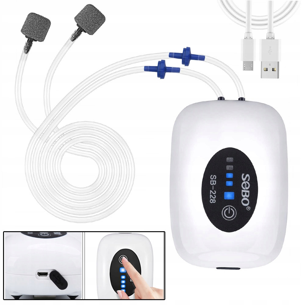 Přenosná Vzduchová Pumpa Pro Akvárium Aerator 4800 Mah Baterie