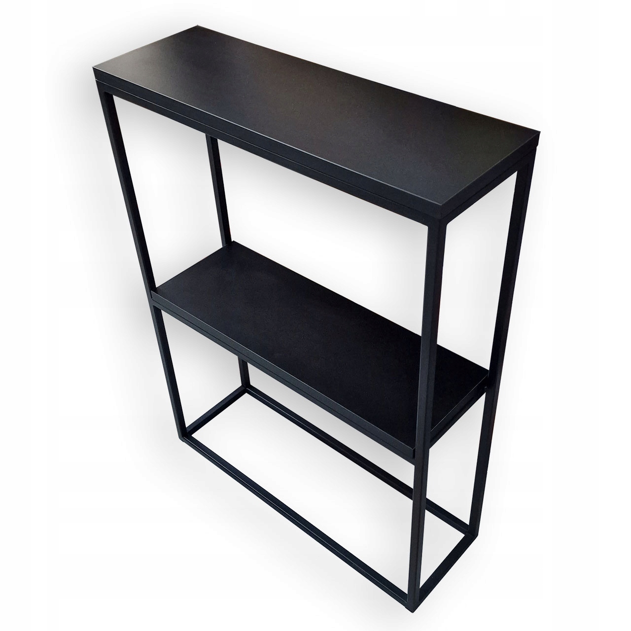 Mała Konsola z półką industrialna loft czarna 60