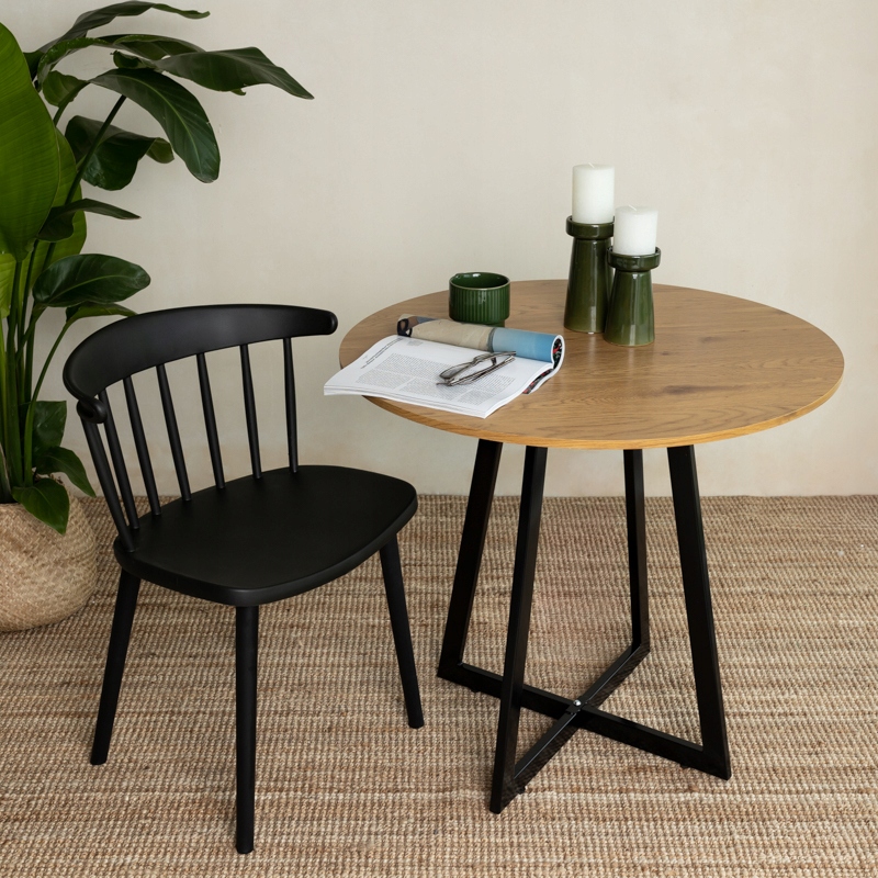 STÓŁ OKRĄGŁY 80 cm Skandynawski salon JADANIA nowoczesny LOFT Głębokość mebla 80 cm