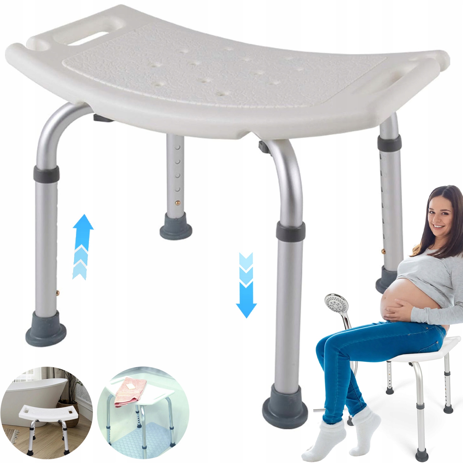 Taboret Stołek Pod Prysznic Krzesło Prysznicowe Do Wanny Stabilne Siedzisko
