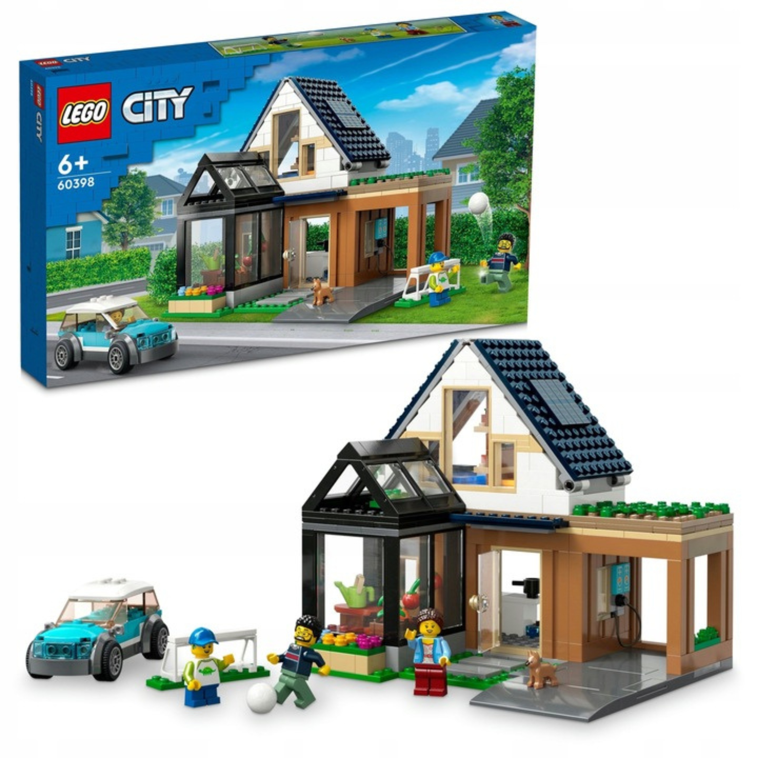 LEGO CITY 60398 KLOCKI DOMEK RODZINNY I SAMOCHÓD ELEKTRYCZNY AUTO 462 ELE