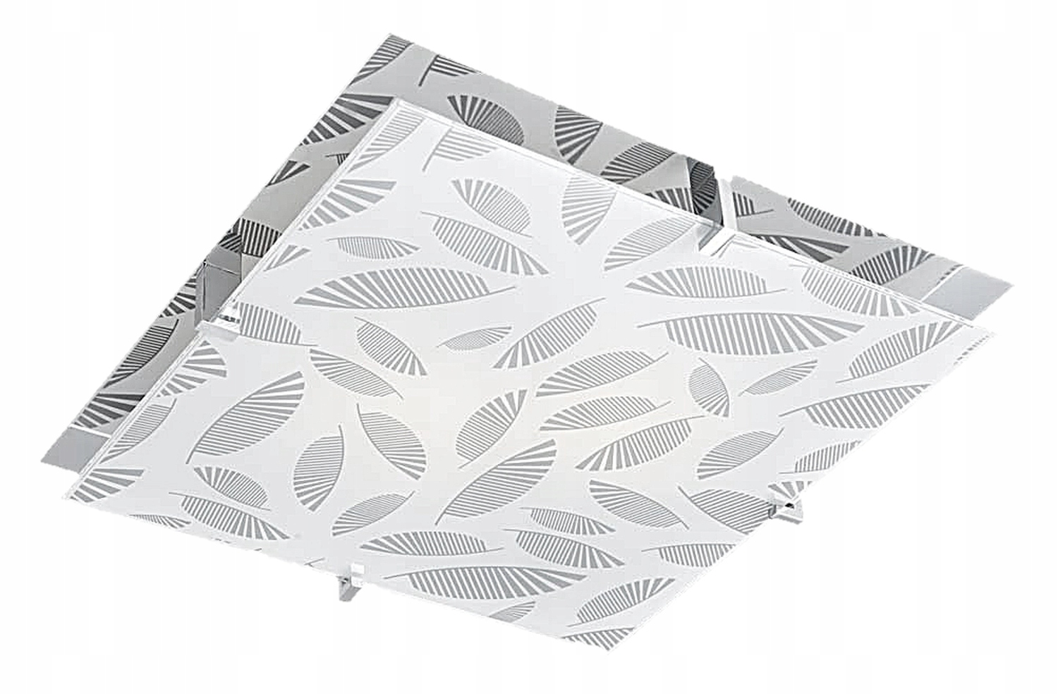 Chromový plafond čtverec 2XE27 Fikus Candellux