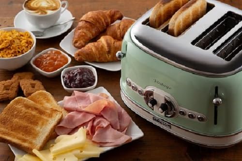 ARIETE Vintage Toster Retro 4 Kromki, 1600W, Zielony — miniatura 8