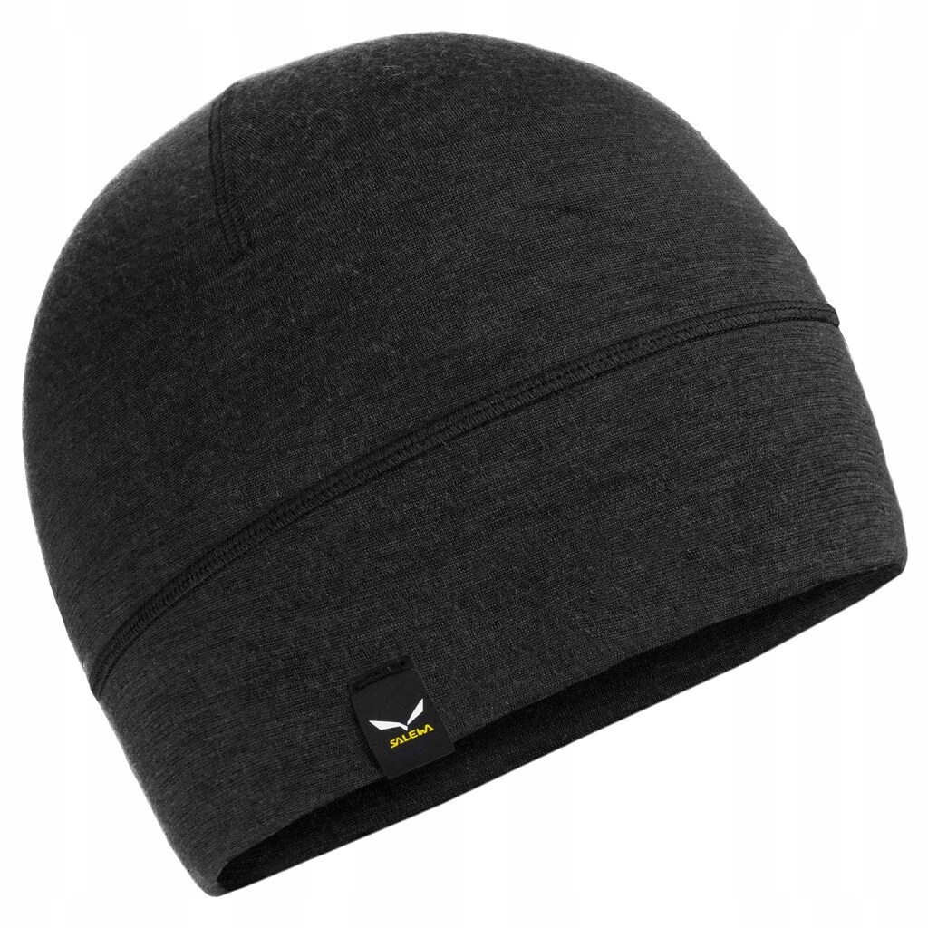 Čepice beanie teplá merino vlna Salewa Cristallo Beanie Black Out