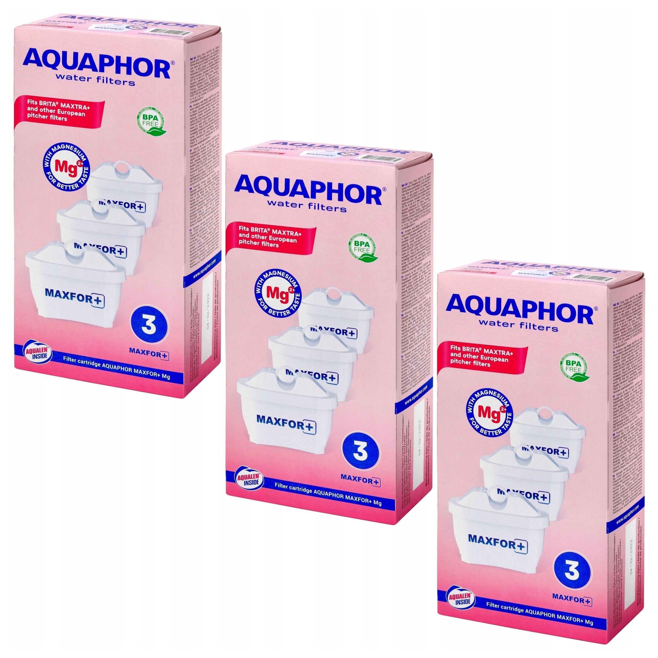 Filtrační vložka do vody Aquaphor Maxfor Plus Mg, sada 9 kusů