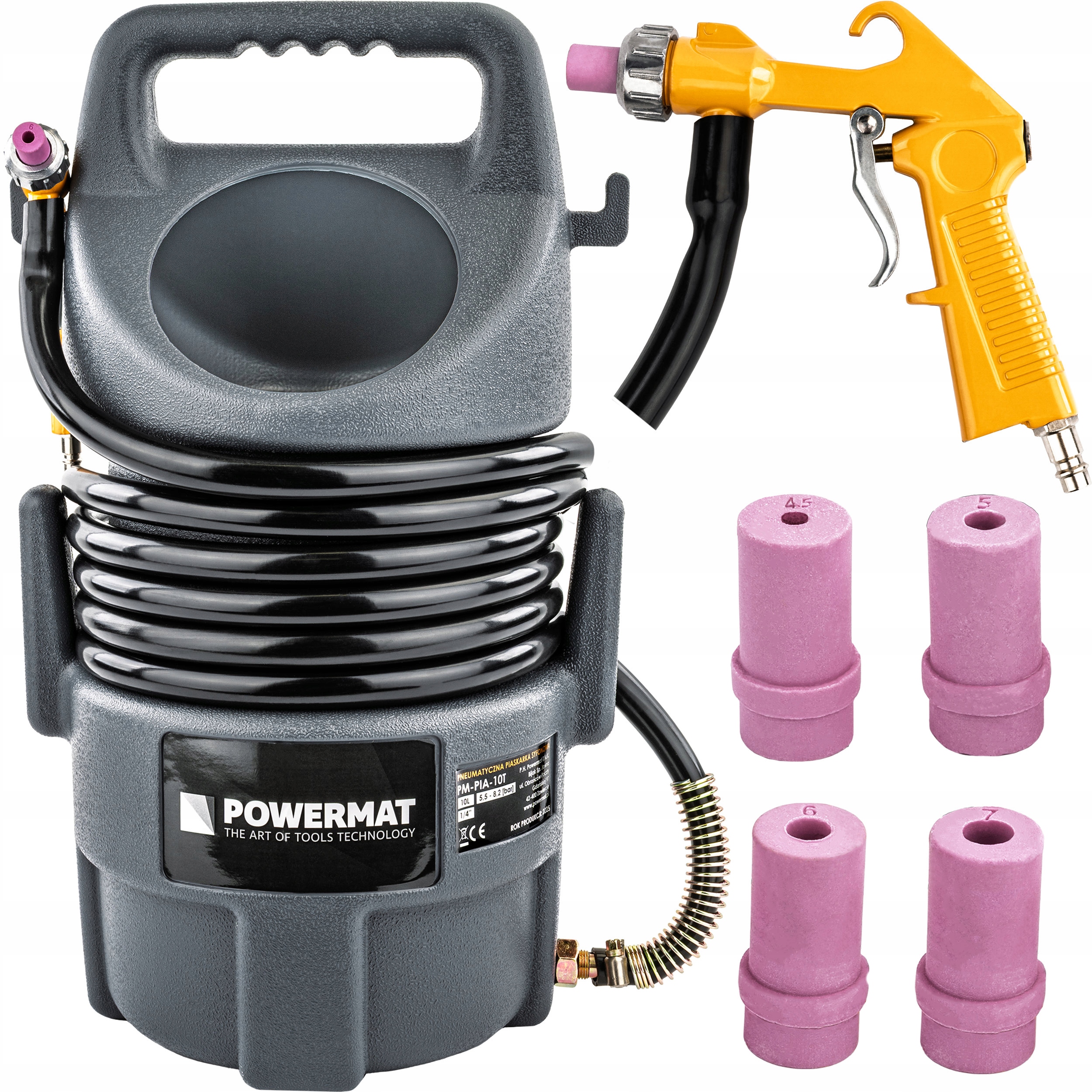 PNEIMATISKĀ SIFONA SMILSTRŪKAS 10L PISTOLE TĪRĪŠANAS SMILSTRŪKAS UZGAĻI