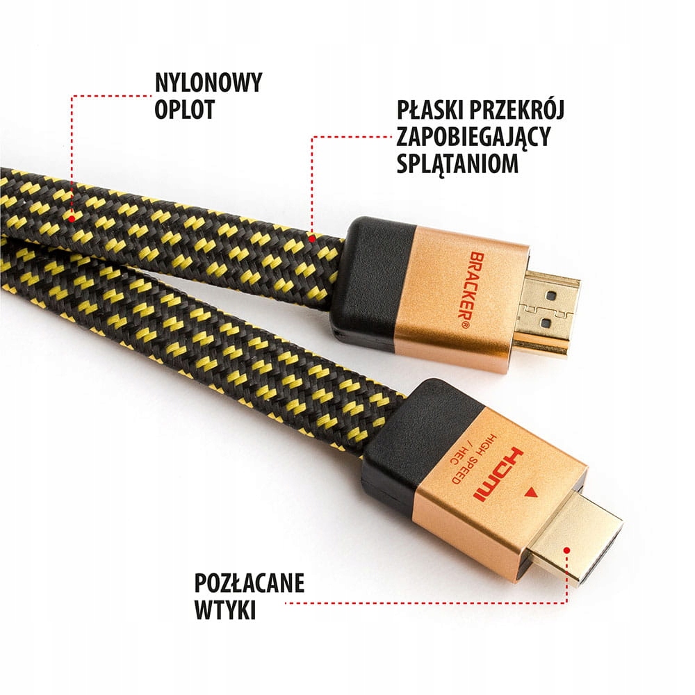 Kabel HDMI 2.0 High Speed 8K-60Hz 4k-120Hz UHD 3m Złącza HDMI - HDMI