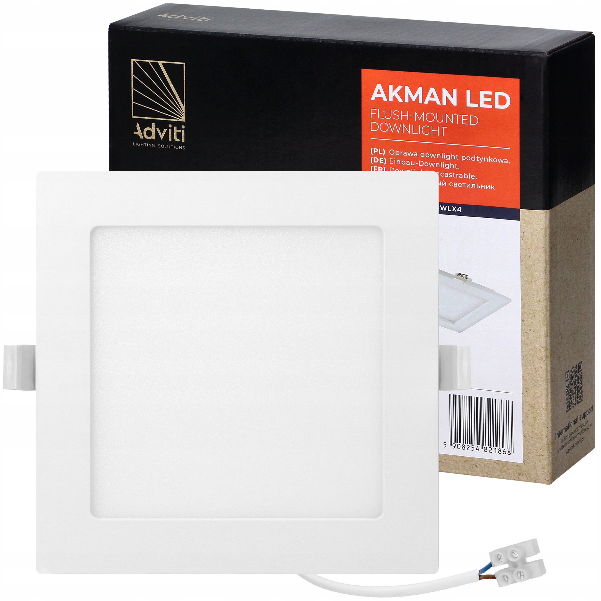 Plafon podtynkowy kwadratowy Adviti 17 x 3,2 cm