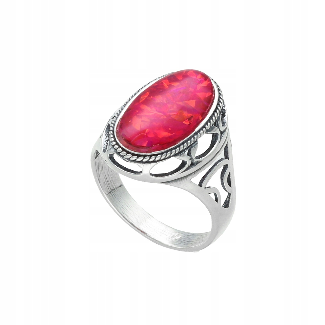 Prstýnek s malinovým opálem stříbro vel.