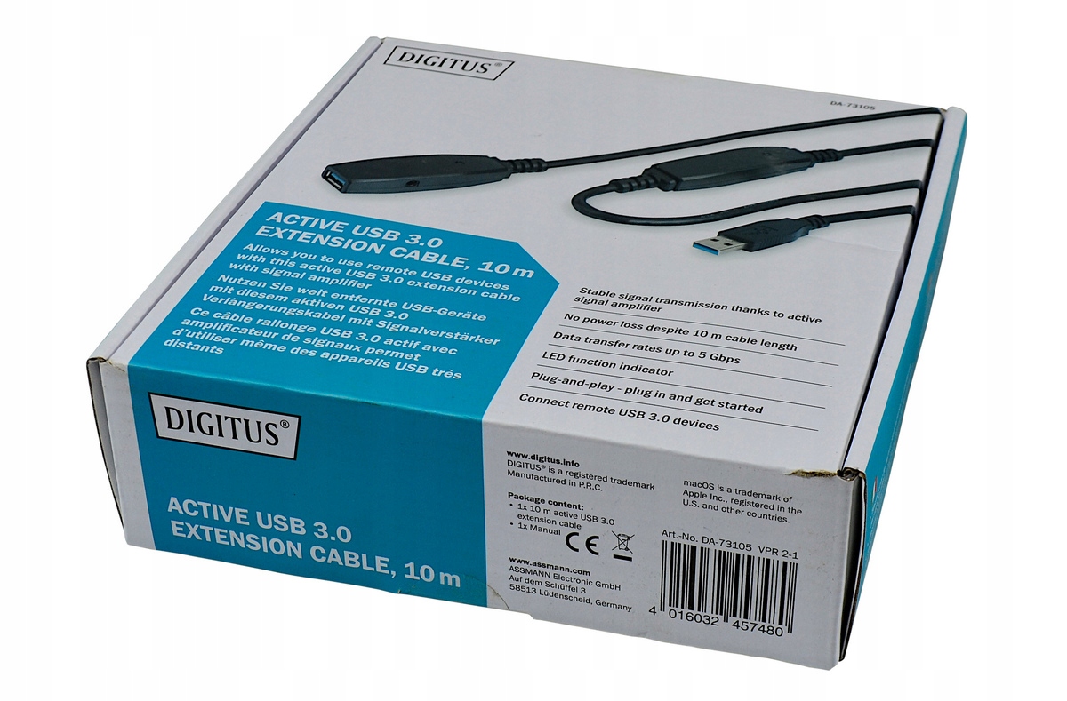 DIGITUS - Câble de rallonge actif USB 3.0, 10 m