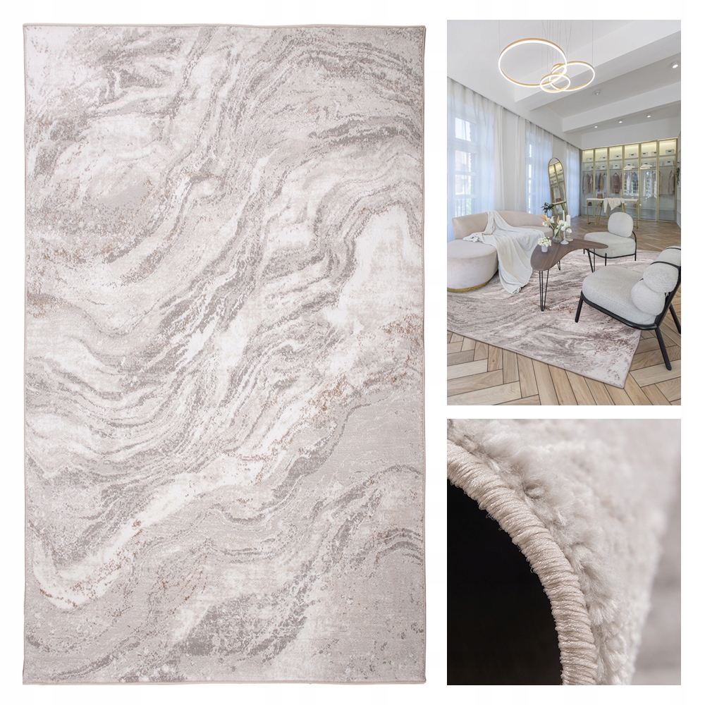 Koberec Do Obývacího Pokoje Ložnice Moderní Světlý Vzor 120 X 170 Premium