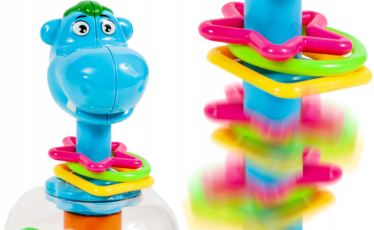 BĄCZEK INTERAKTYWNY HIPCIO KARUZELKA Z PIŁECZKAMI ZABAWKA DLA DZIECI HIPPO Wiek dziecka 12 m +