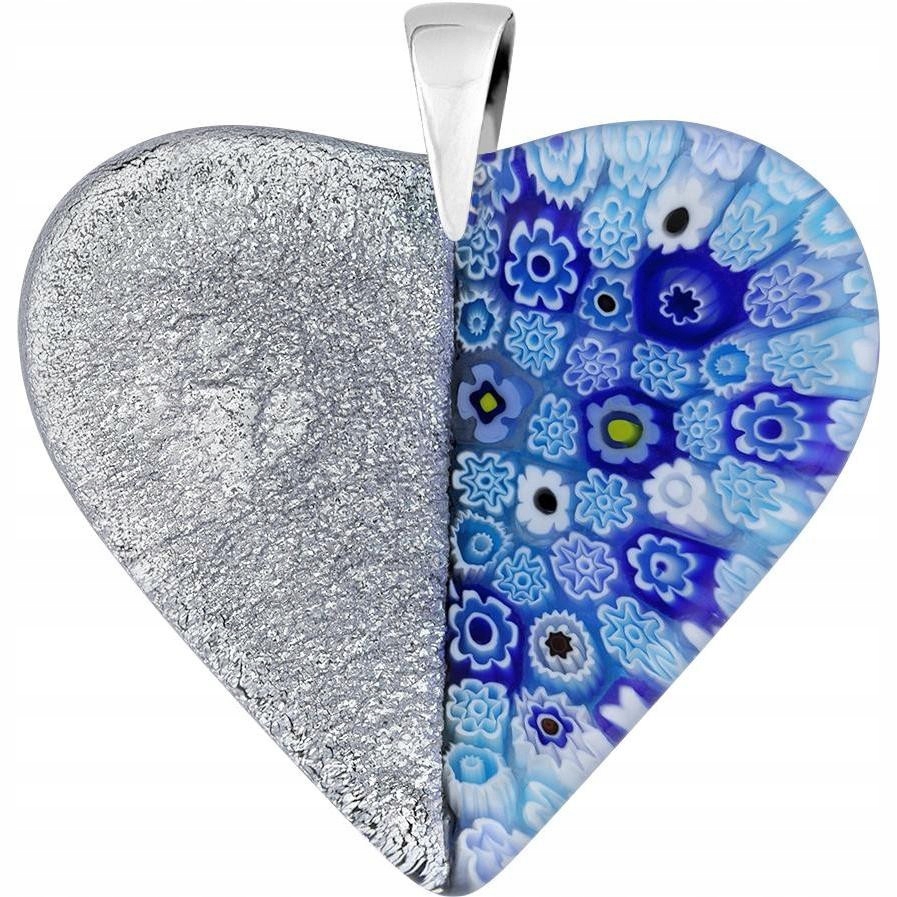 Dámský stříbrný přívěsek Harf sklo murano srdce