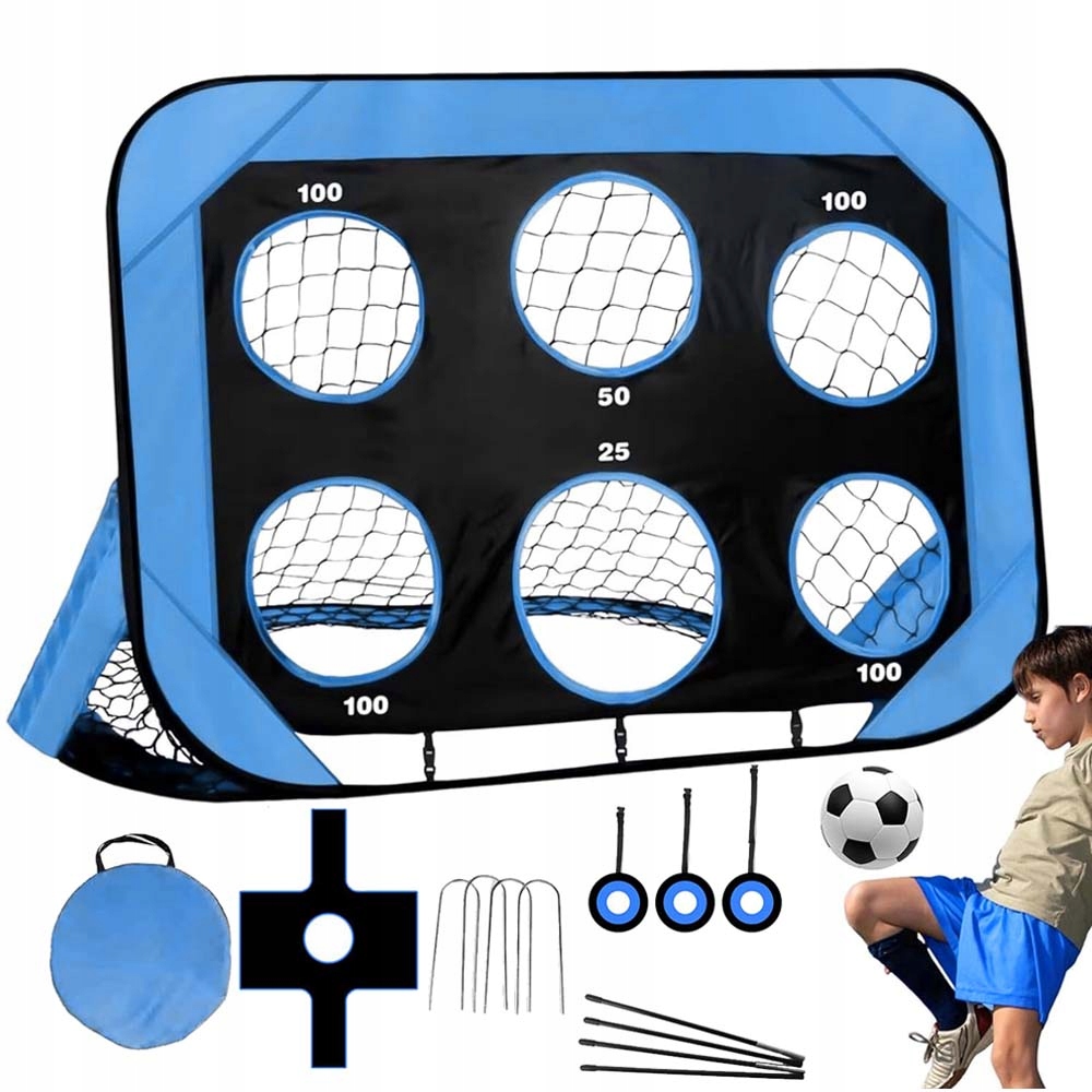 Bramka Piłkarska Treningowa Dla Dzieci 2 Podpórkami 4 Szpikulcami Składana