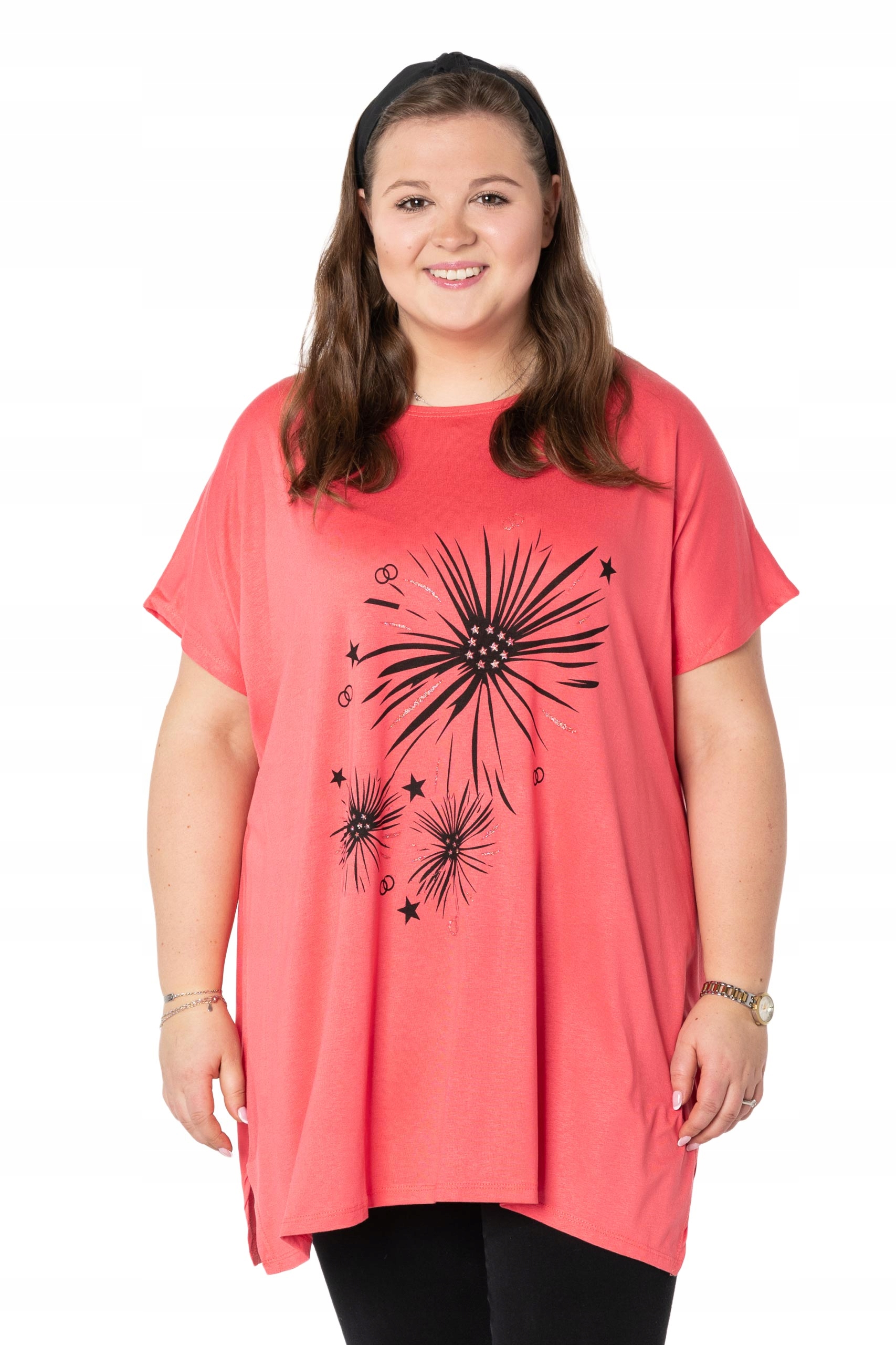 

Duża Długa Bluzka Damska Tunika Oversize Top 658-5