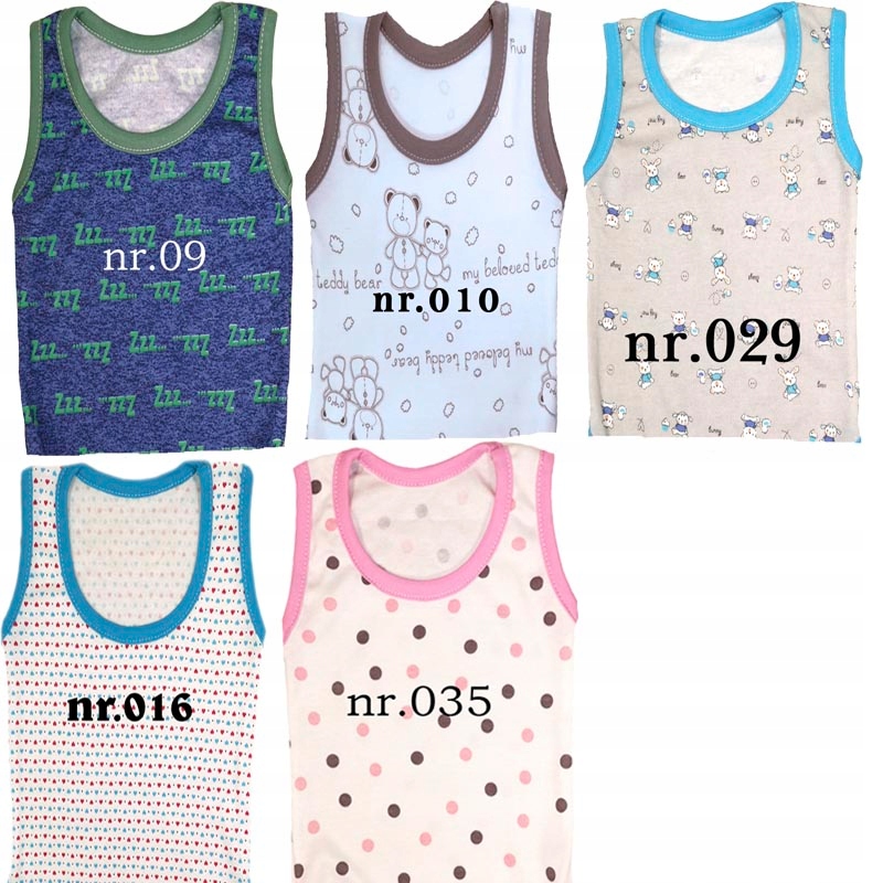 Podkoszulka na naramkach bawełna POLSKIE 80 cm Kolor wielokolorowy