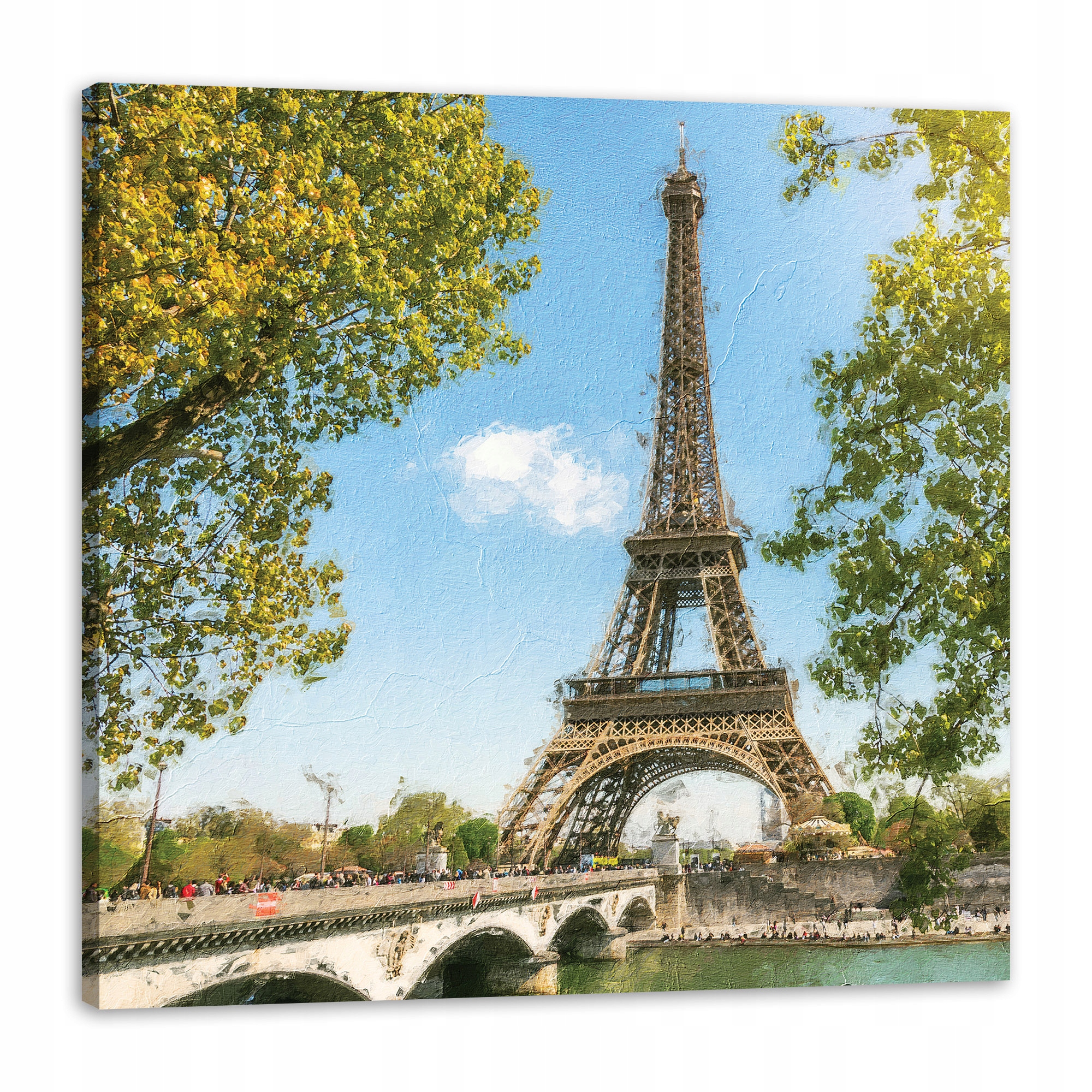 Obraz na plátně Eiffelova věž Paříž Francie Léto 90x90 cm