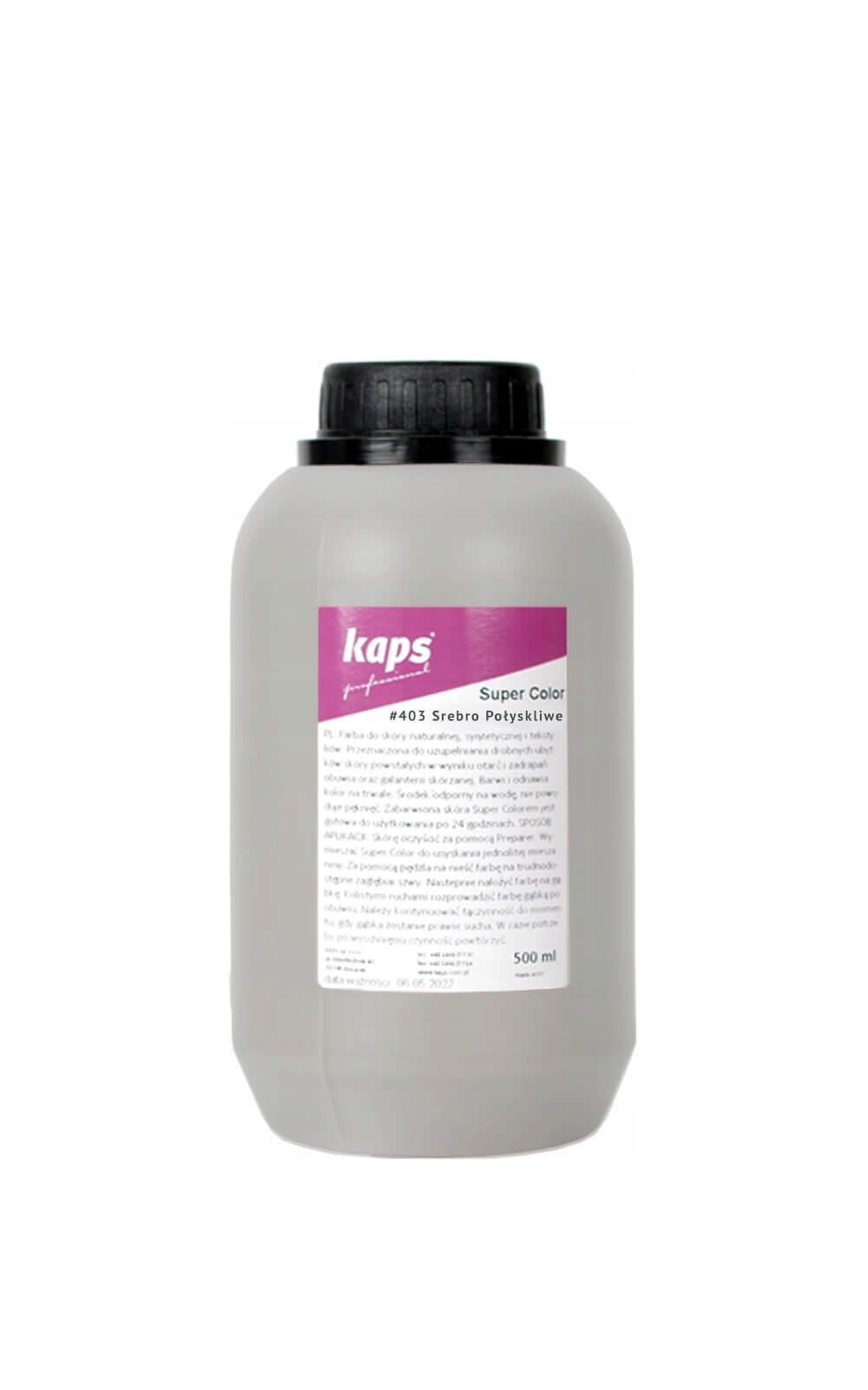 Barva na eko-kůŽI 500 ml Kaps 403-bl.stříbro