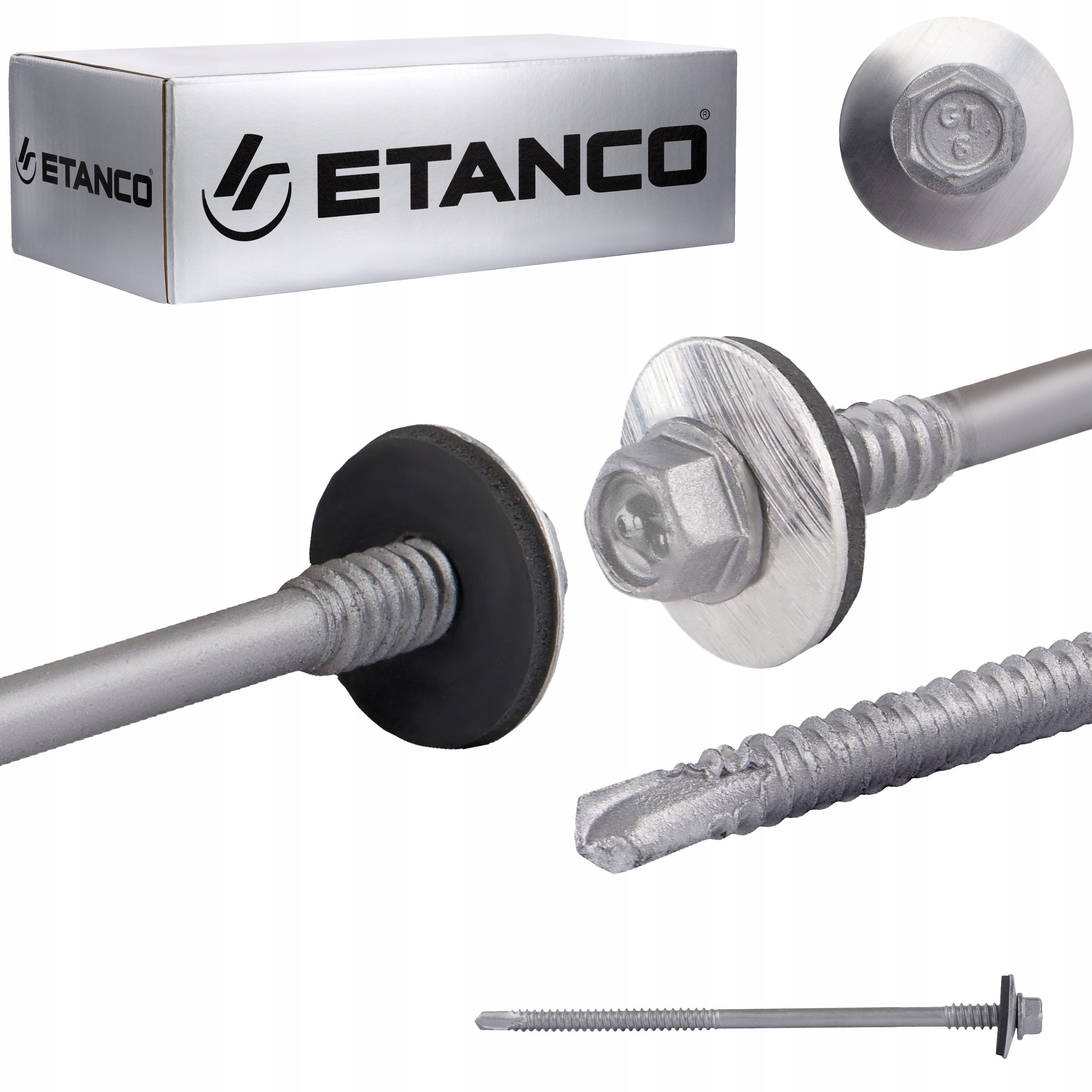 Wkręty do płyty warstwowej 125 mm Ocynk 100 szt. do metalu Etanco GTR6