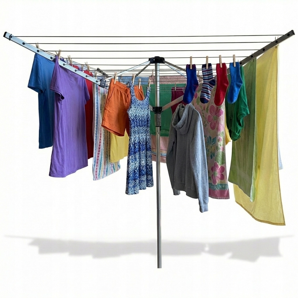 Duża Suszarka Na Pranie Ogrodowa Na Zewnątrz 50M Aluminiowa Wytrzymała