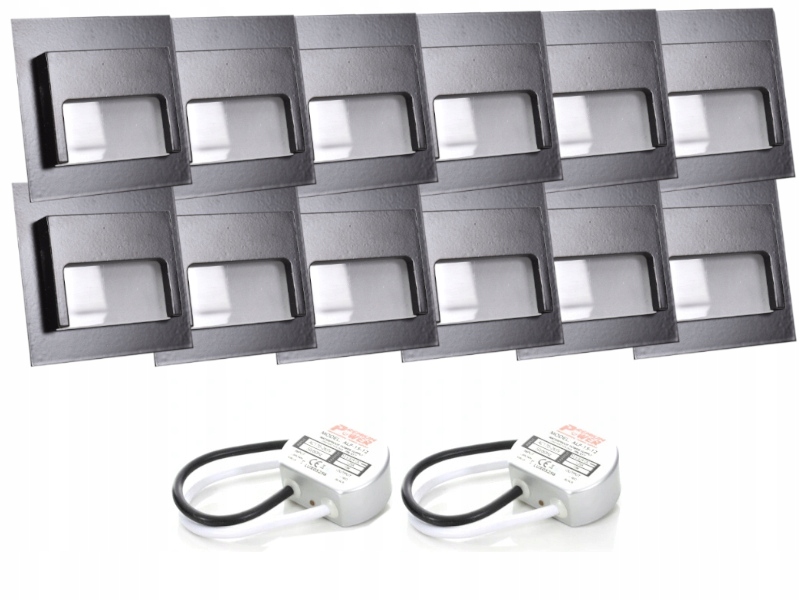 Sada Led schodišťové halogenové lampy 12 x napájecí adaptér
