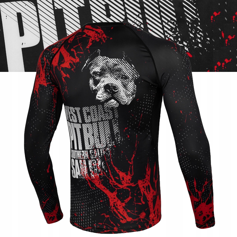 Męski Longsleeve Pitbull Treningowy Rashguard Blood Dog II