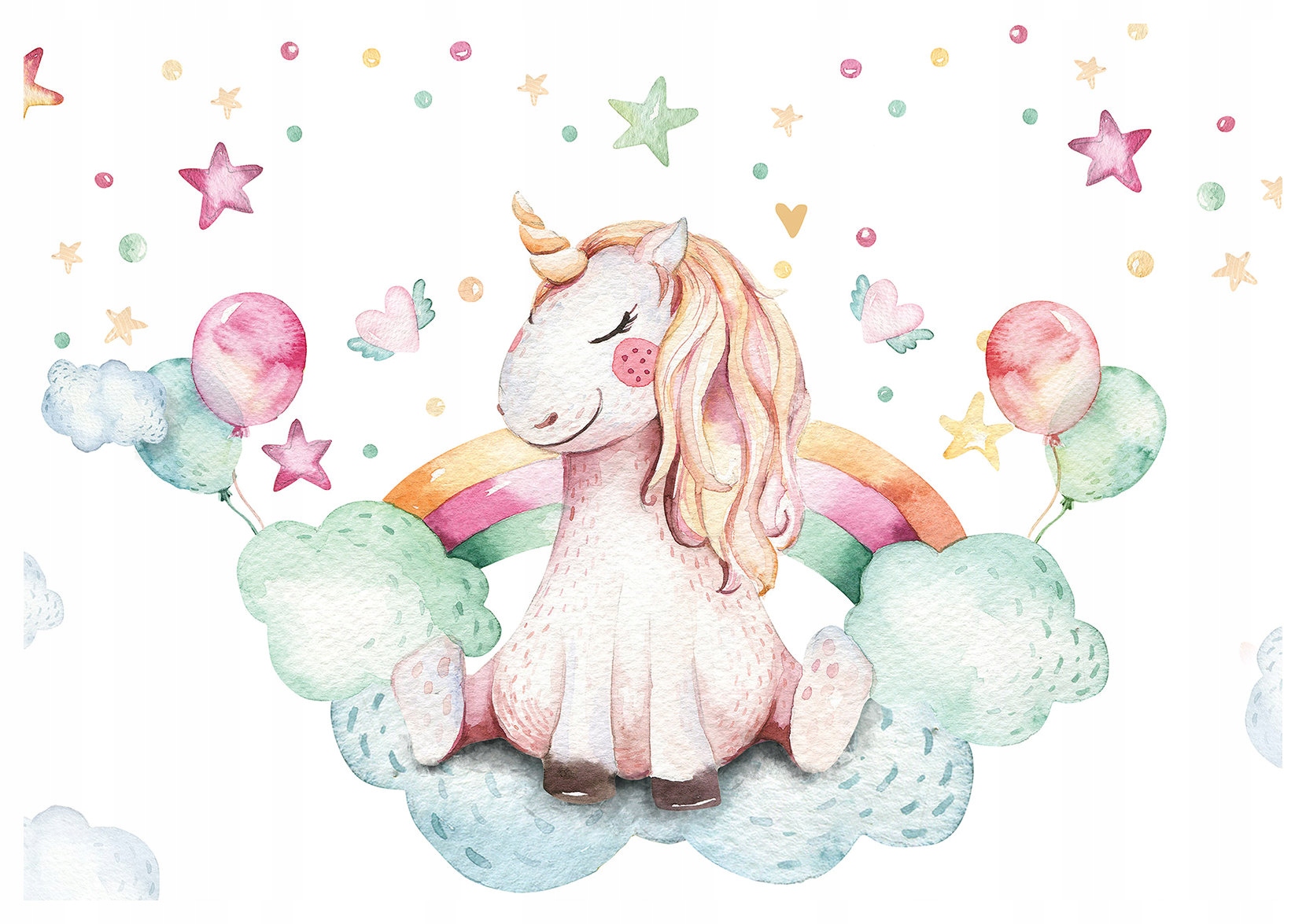 Fototapeta Jednorožec v pastelových barvách sen 200x140 lepidlo