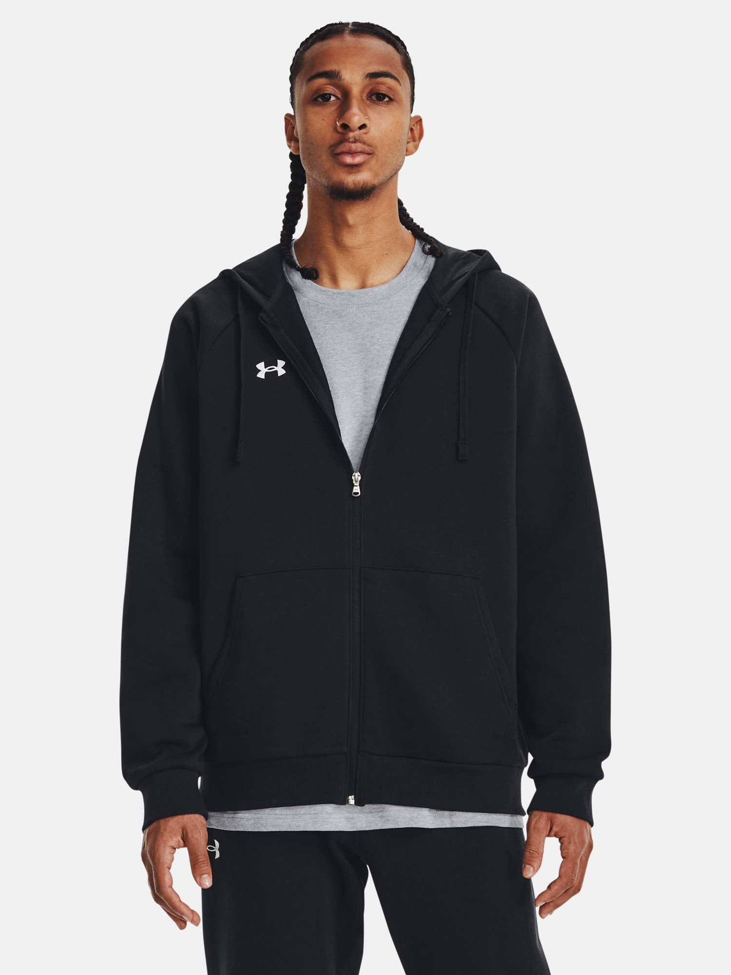 Under Armour Mikina Ua Rival Fleece Fz Hoodie-BLK černá