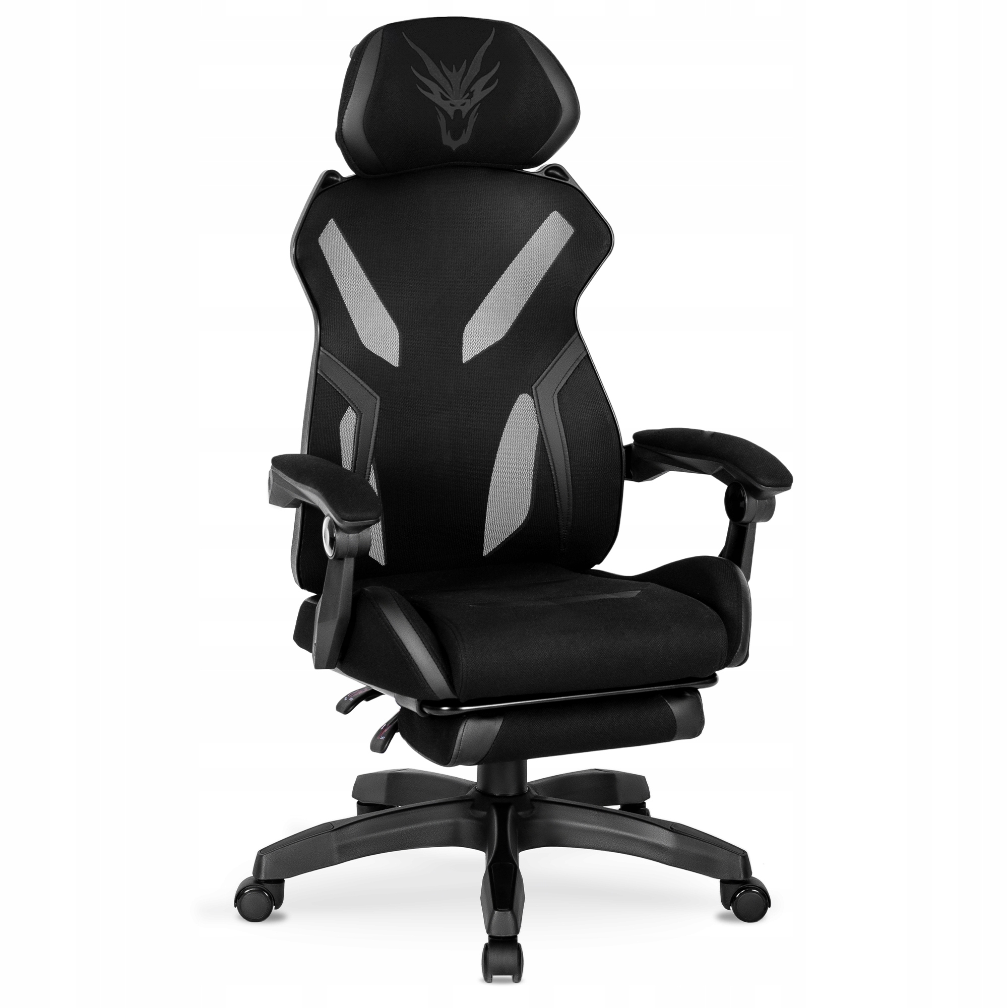 Černé Otočné Herní Křeslo s Podnožkou Židle K Psacímu Stolu Maximo