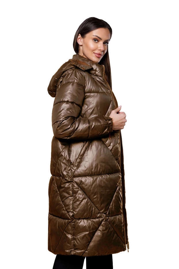 Lehká Bunda Kapuce 22081 Bronzová S (36)