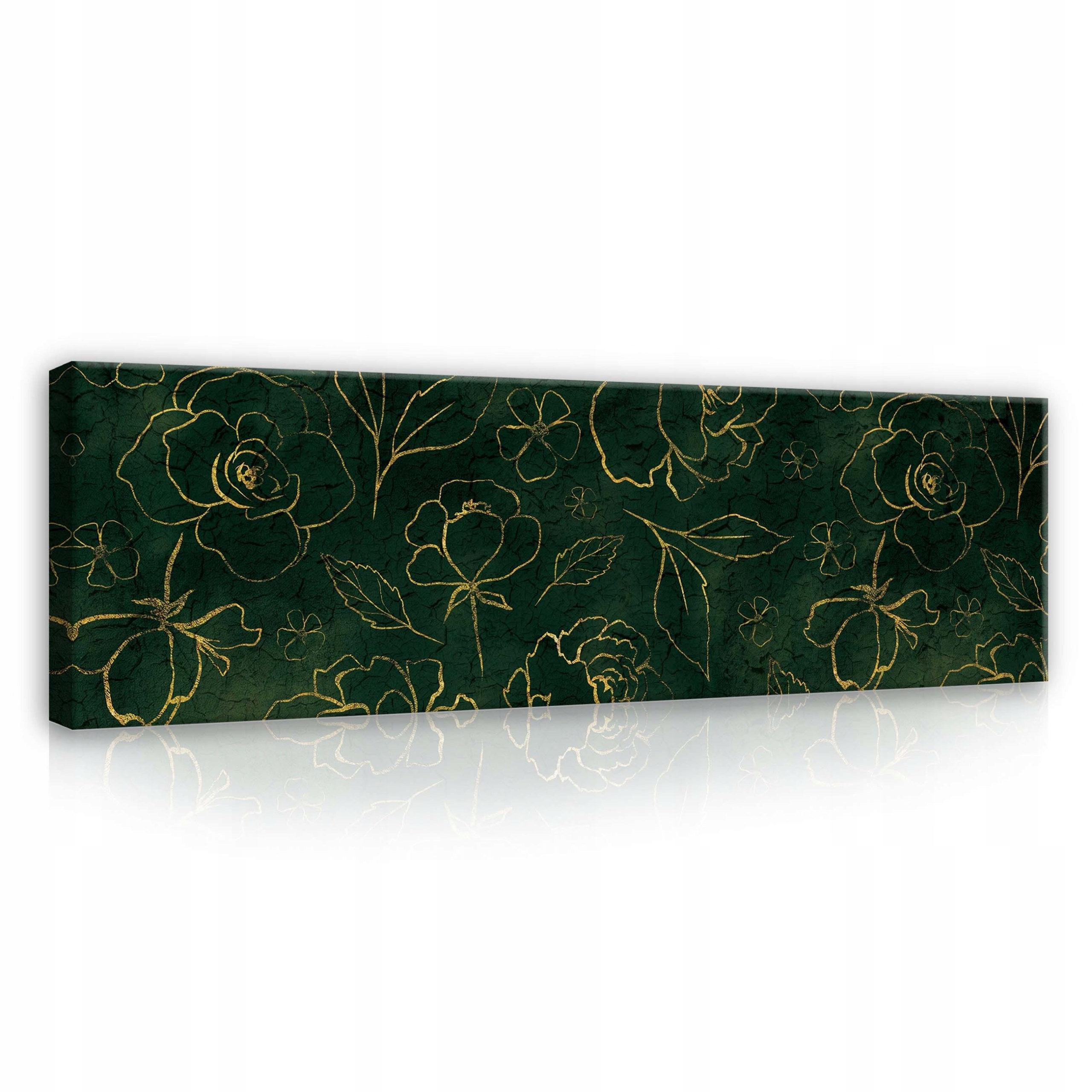 Obraz 145x45 Zlaté květy tmavé pozadí elegantní vzor luxusní motiv