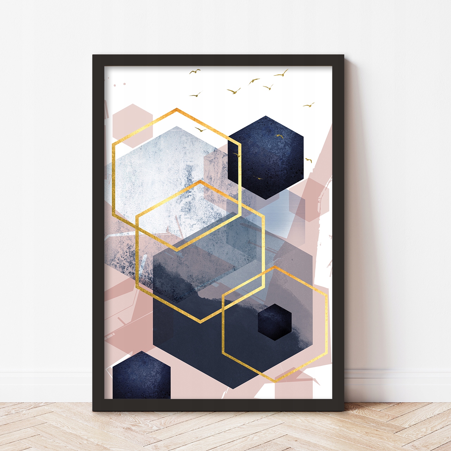 Plakaty grafiki ABSTRAKCJA ZŁOTE RÓŻ geometryczne Rodzaj bez ramy