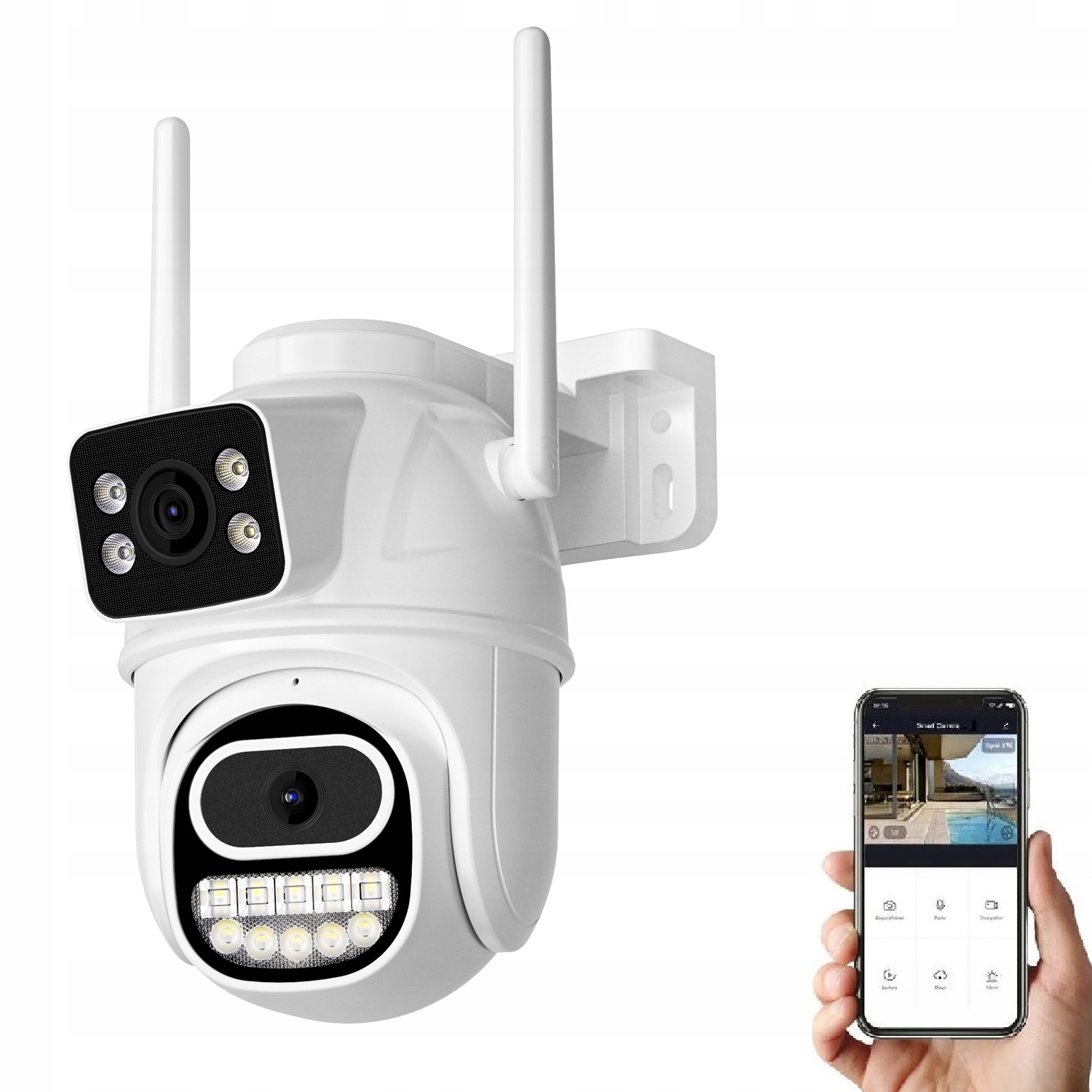 Dvojitá Otočná Kamera S Dvoma 8 Mpx Ip Wifi Objektívmi