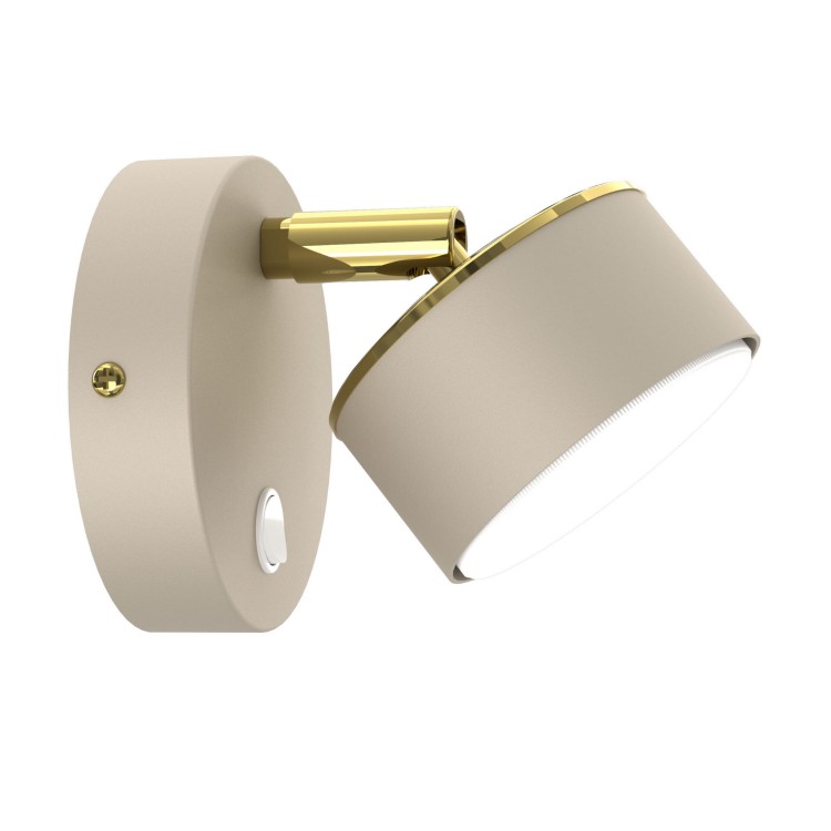 Lampa Na Zeď Axis Béžovo-zlatá Spotová S Vypínačem, Moderní Do Obývacího Pokoje