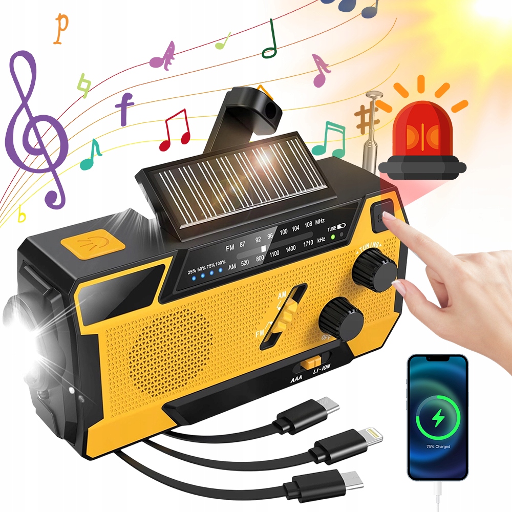 Rádiová nouzová svítilna s Powerbankou Ideální pro kempování Survival