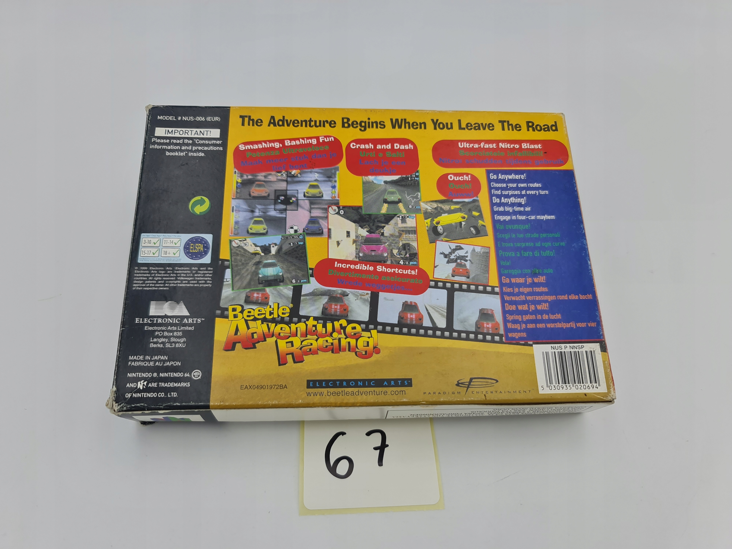 NINTENDO 64 BEETLE ADVENTURE RACING KARTON BOX Producent Nintendo