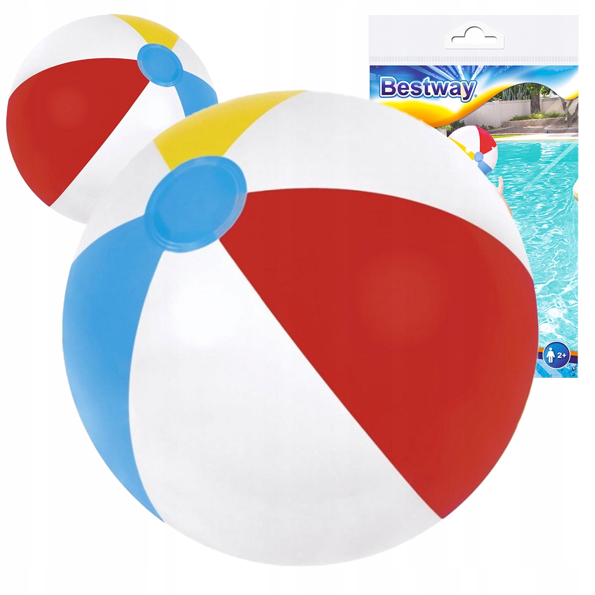 DMUCHANA PIŁKA PLAŻOWA OGRODOWA na BASEN PLAŻĘ BESTWAY 31022 * OGROMNA 61cm