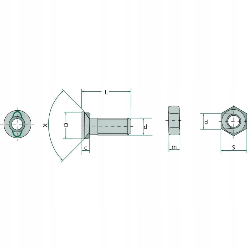 Śruby płużne M12 x 1,25, 29mm, 12.9 Marka Granit