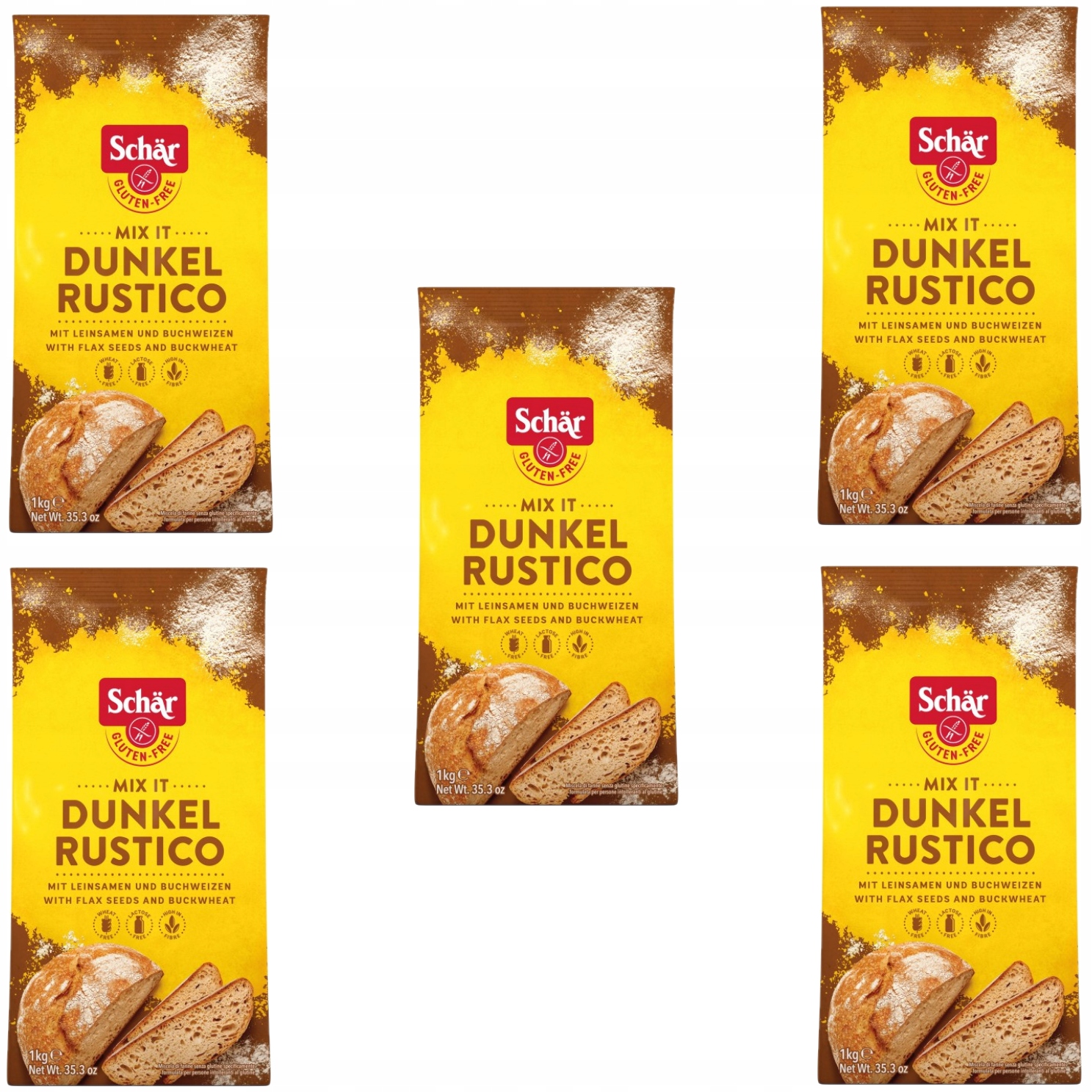 Levně 5 x Schar bezlepková chlebová mouka Dunkel Rustico