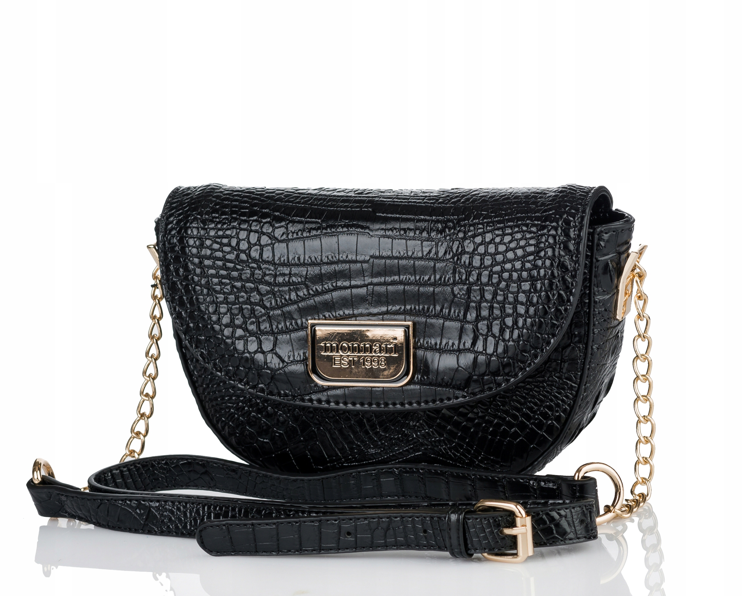 TOREBKA DAMSKA LISTONOSZKA MONNARI WIZYTOWA CROCO ELEGANCKA Model BAG2840-M20