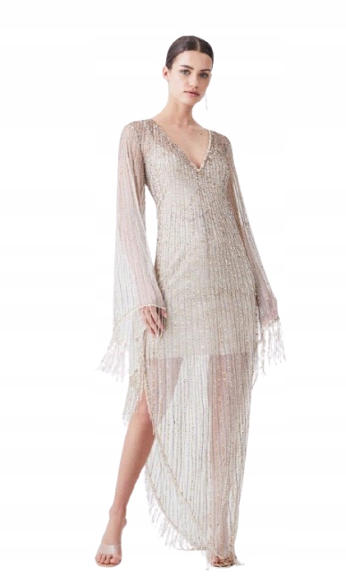 Karen Millen Kimono Béžový Dlouhý Rukáv Tall 42 Y1Q