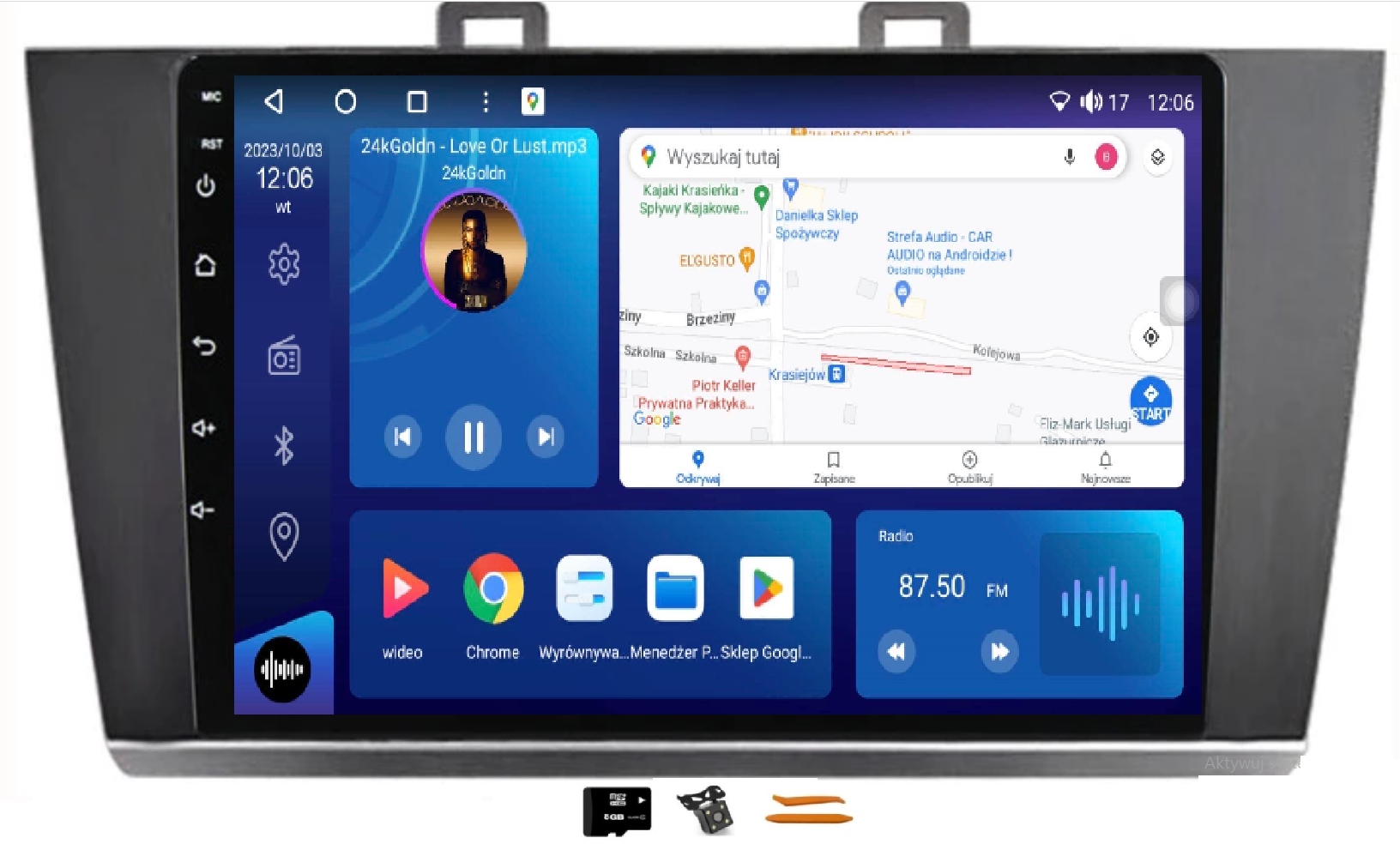 Radio Android Nawigacja XQ8120S Qled Subaru Outback 5 Legacy 6 14-18